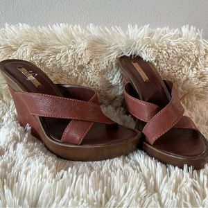 Nine West Maylin Brown Leather Wedge